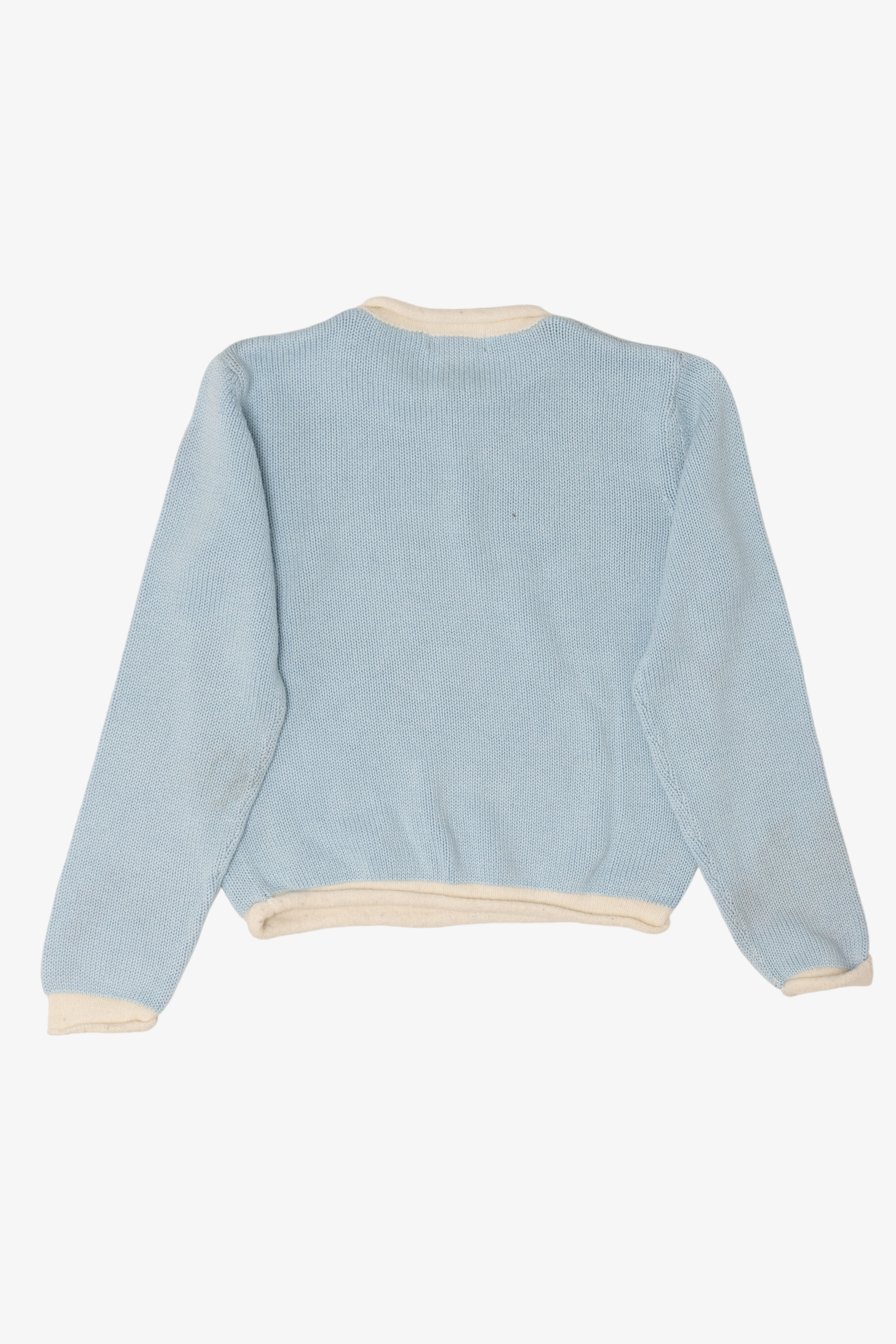 Kids Vintage Baby Blue Lydia Jane Snowflakes Ugly Christmas Pullover (1990s)