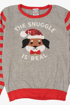 Kids Gray "The Snuggle Is Real" Dogs Ugly Christmas Pullover (2010s)
