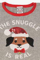 Kids Gray "The Snuggle Is Real" Dogs Ugly Christmas Pullover (2010s)