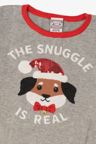 Kids Gray "The Snuggle Is Real" Dogs Ugly Christmas Pullover (2010s)