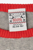 Kids Gray "The Snuggle Is Real" Dogs Ugly Christmas Pullover (2010s)