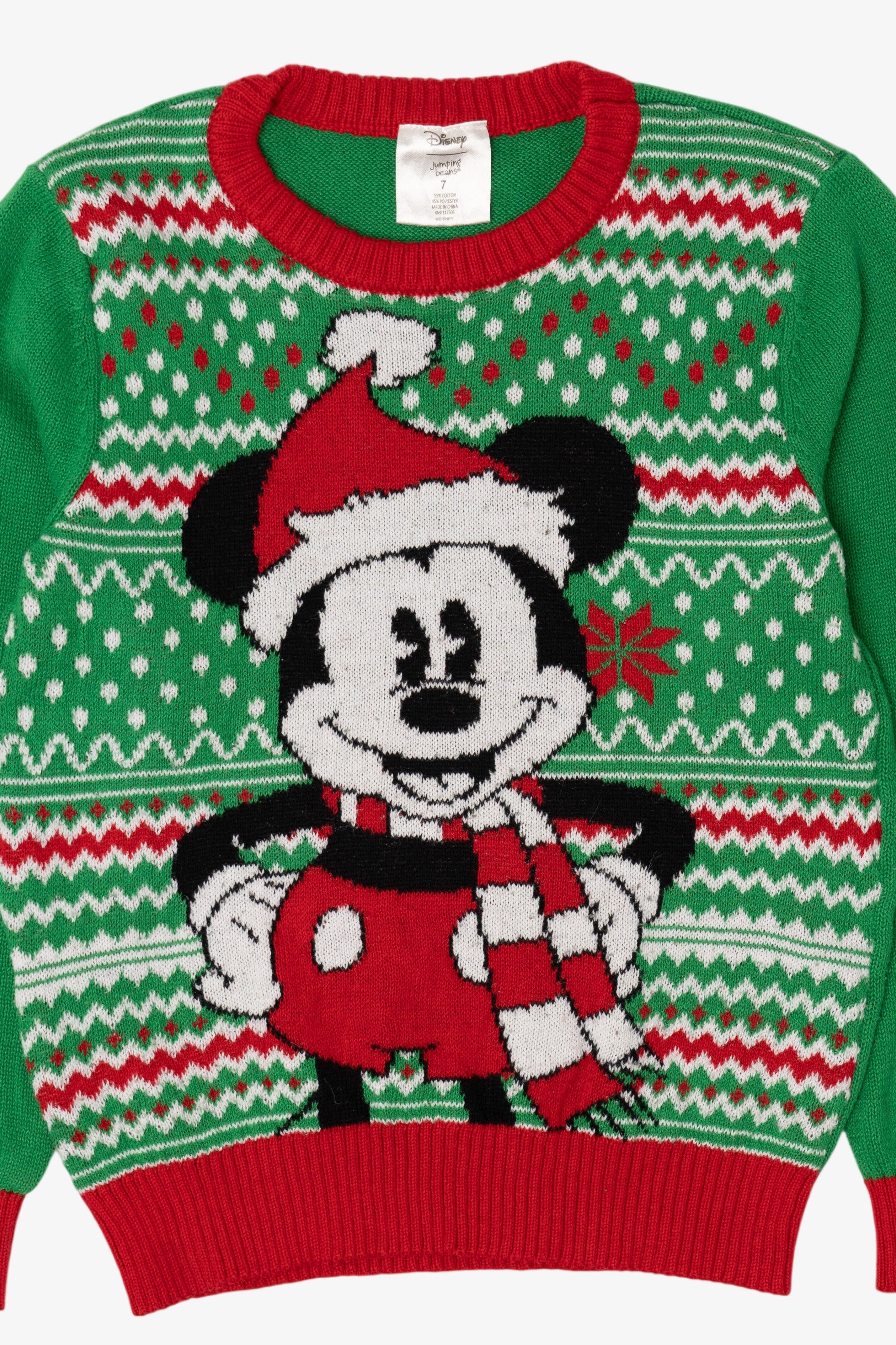 Green Disney Mickey Mouse Ugly Christmas Pullover (2010s)