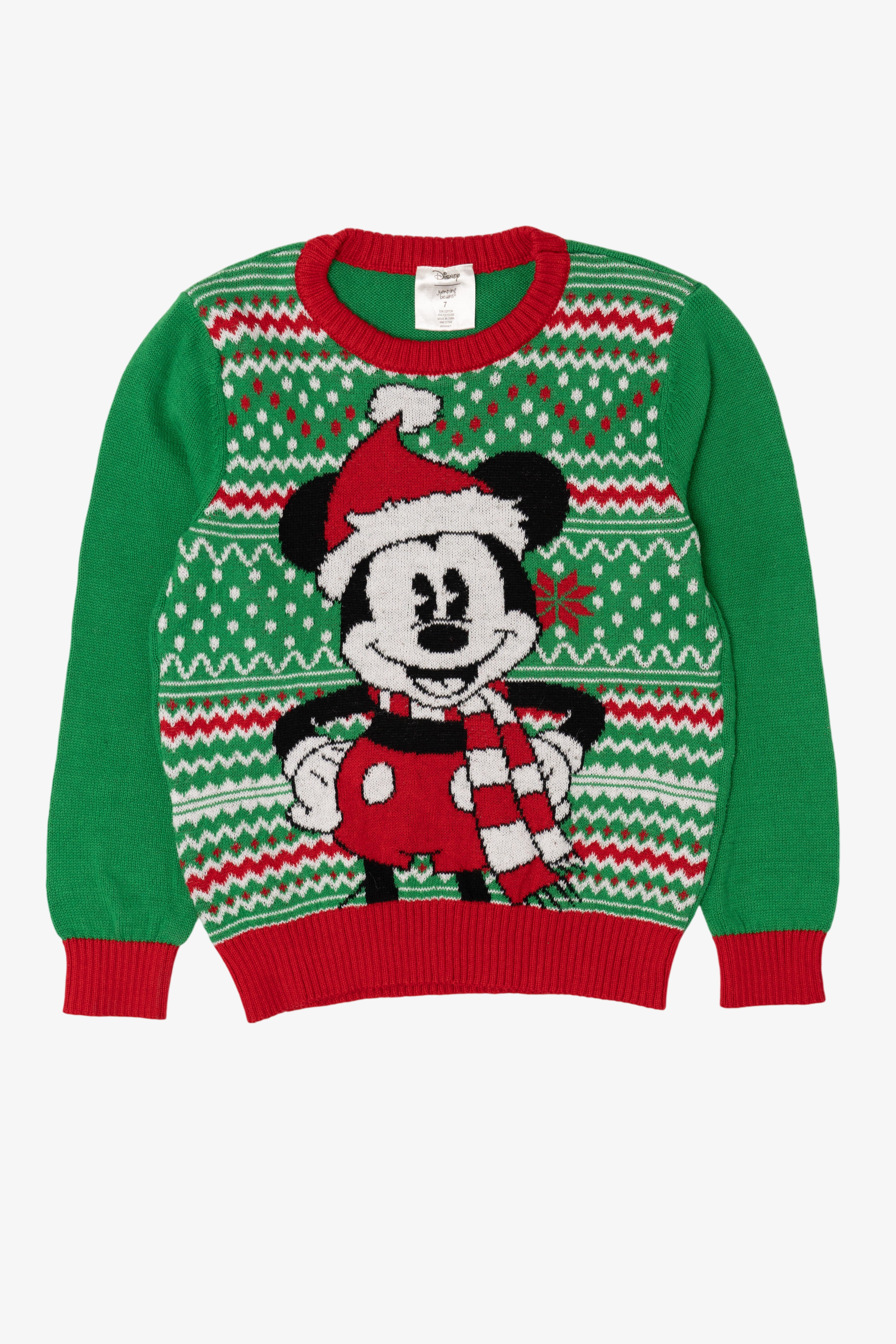 Green Disney Mickey Mouse Ugly Christmas Pullover (2010s)