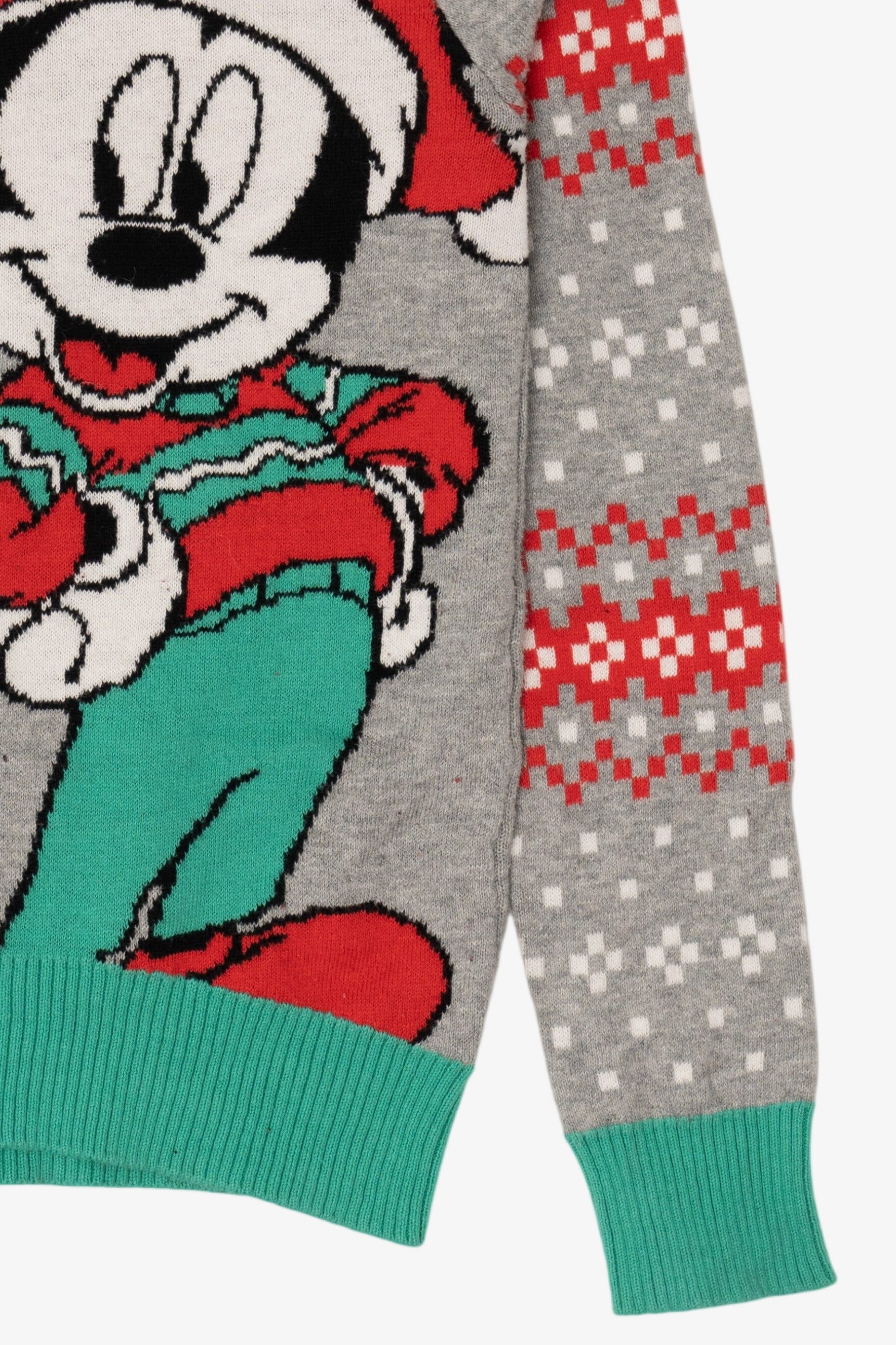 Kids Gray Disney Mickey And Minnie Mouse Ugly Christmas Pullover (2010s)