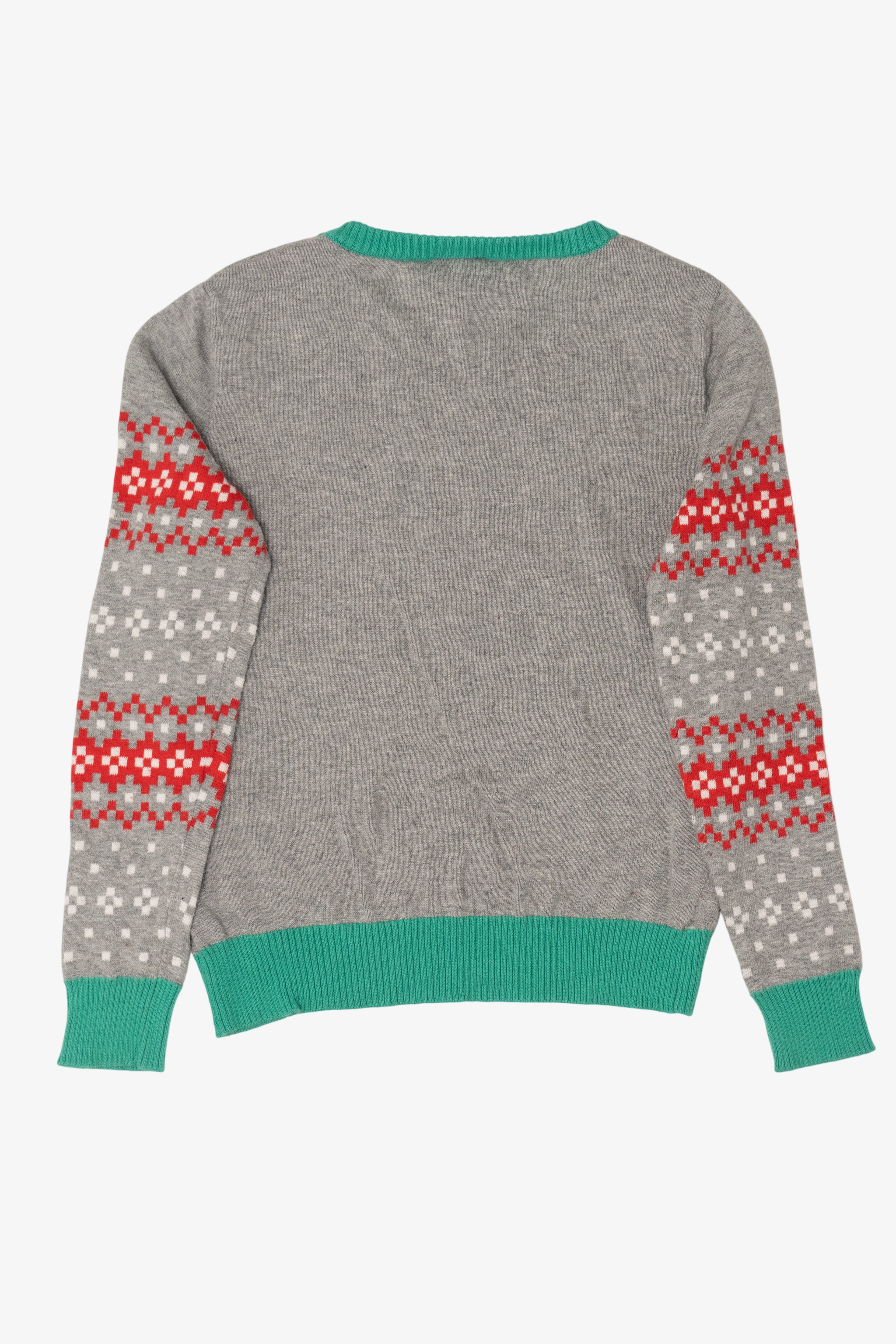 Kids Gray Disney Mickey And Minnie Mouse Ugly Christmas Pullover (2010s)
