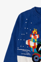 Kids Blue Penguins And Presents Ugly Christmas Pullover (2010s)
