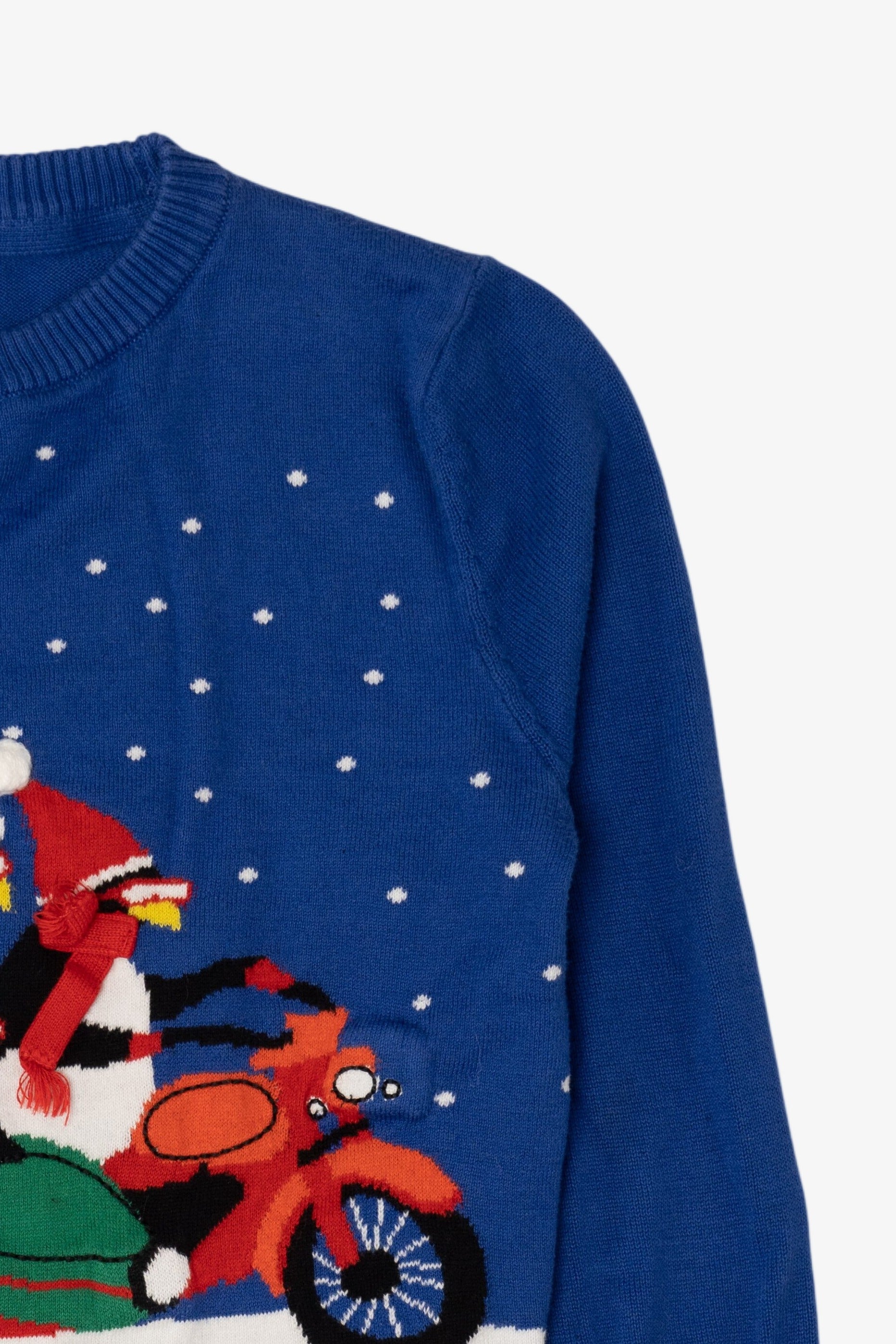 Kids Blue Penguins And Presents Ugly Christmas Pullover (2010s)