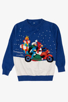 Kids Blue Penguins And Presents Ugly Christmas Pullover (2010s)