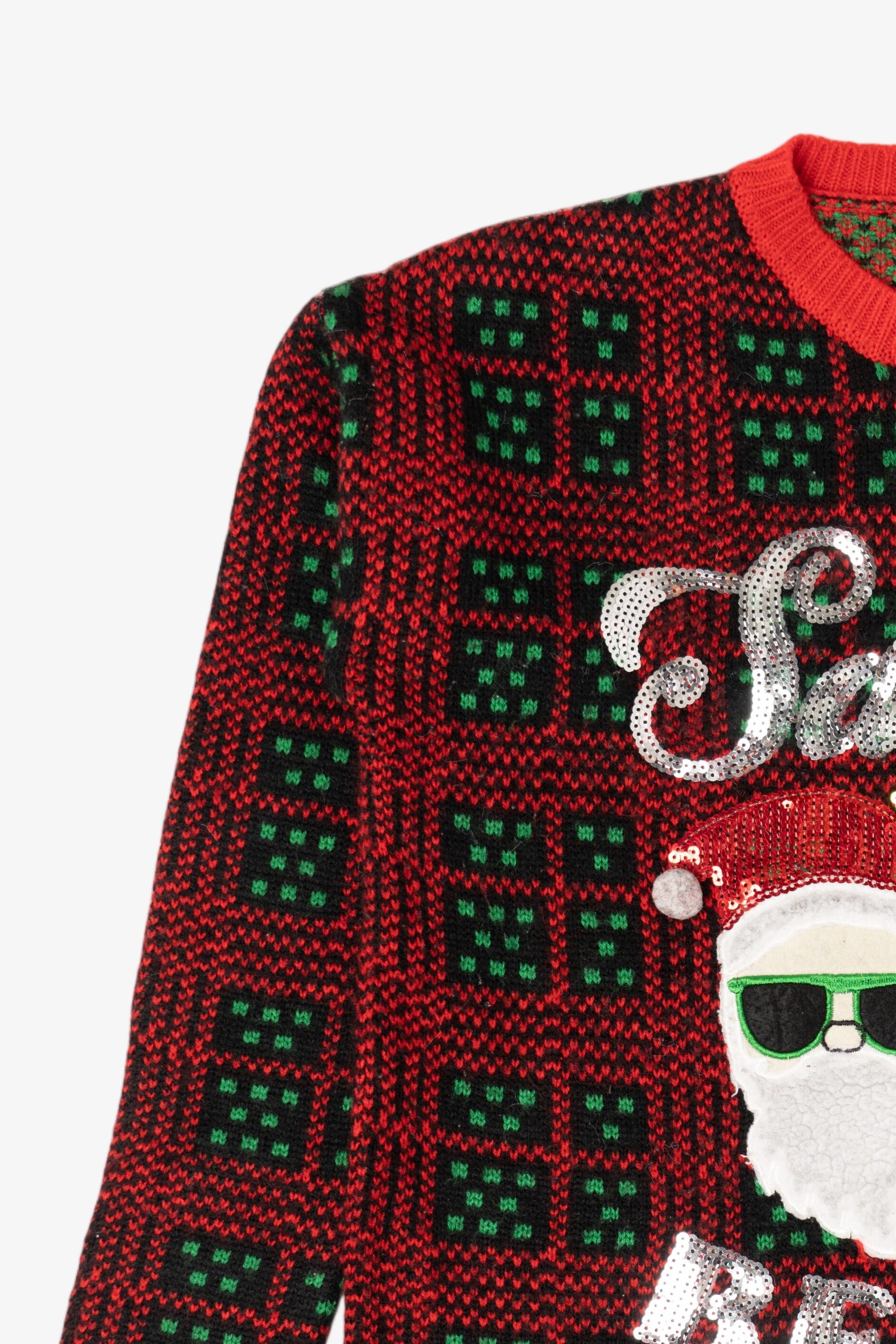 Red "Santa's Bestie" Santa Ugly Christmas Pullover (2010s)
