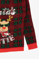 Red "Santa's Bestie" Santa Ugly Christmas Pullover (2010s)