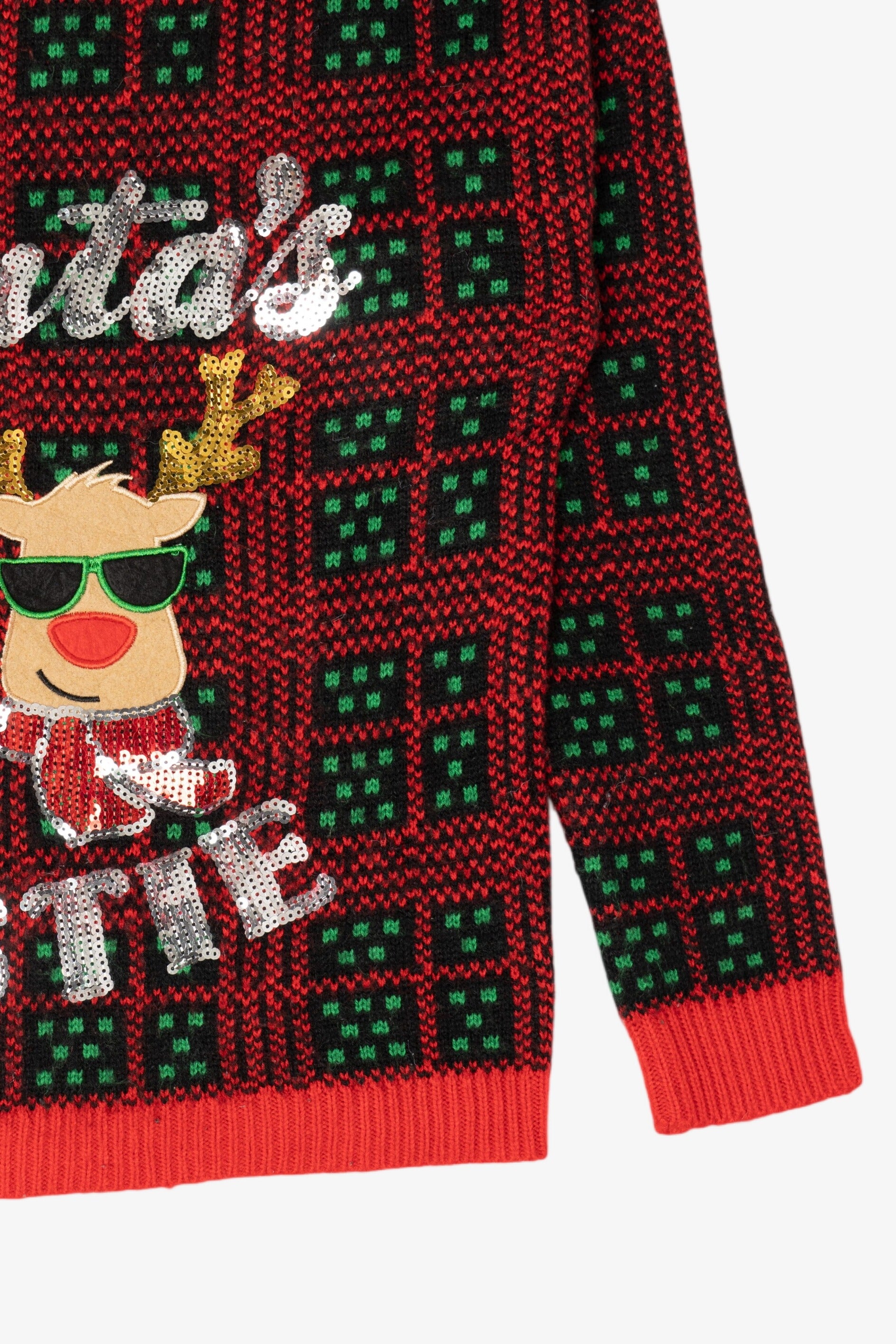 Red "Santa's Bestie" Santa Ugly Christmas Pullover (2010s)