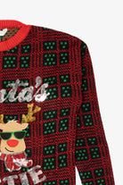Red "Santa's Bestie" Santa Ugly Christmas Pullover (2010s)
