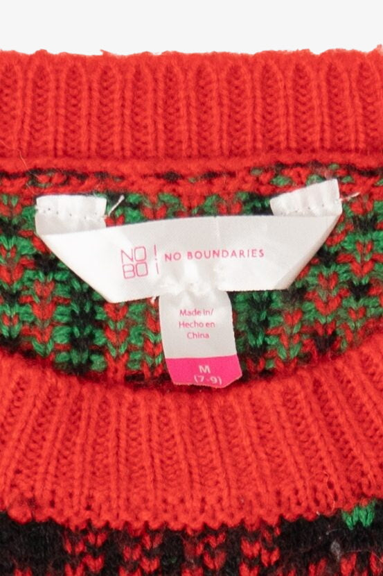 Red "Santa's Bestie" Santa Ugly Christmas Pullover (2010s)
