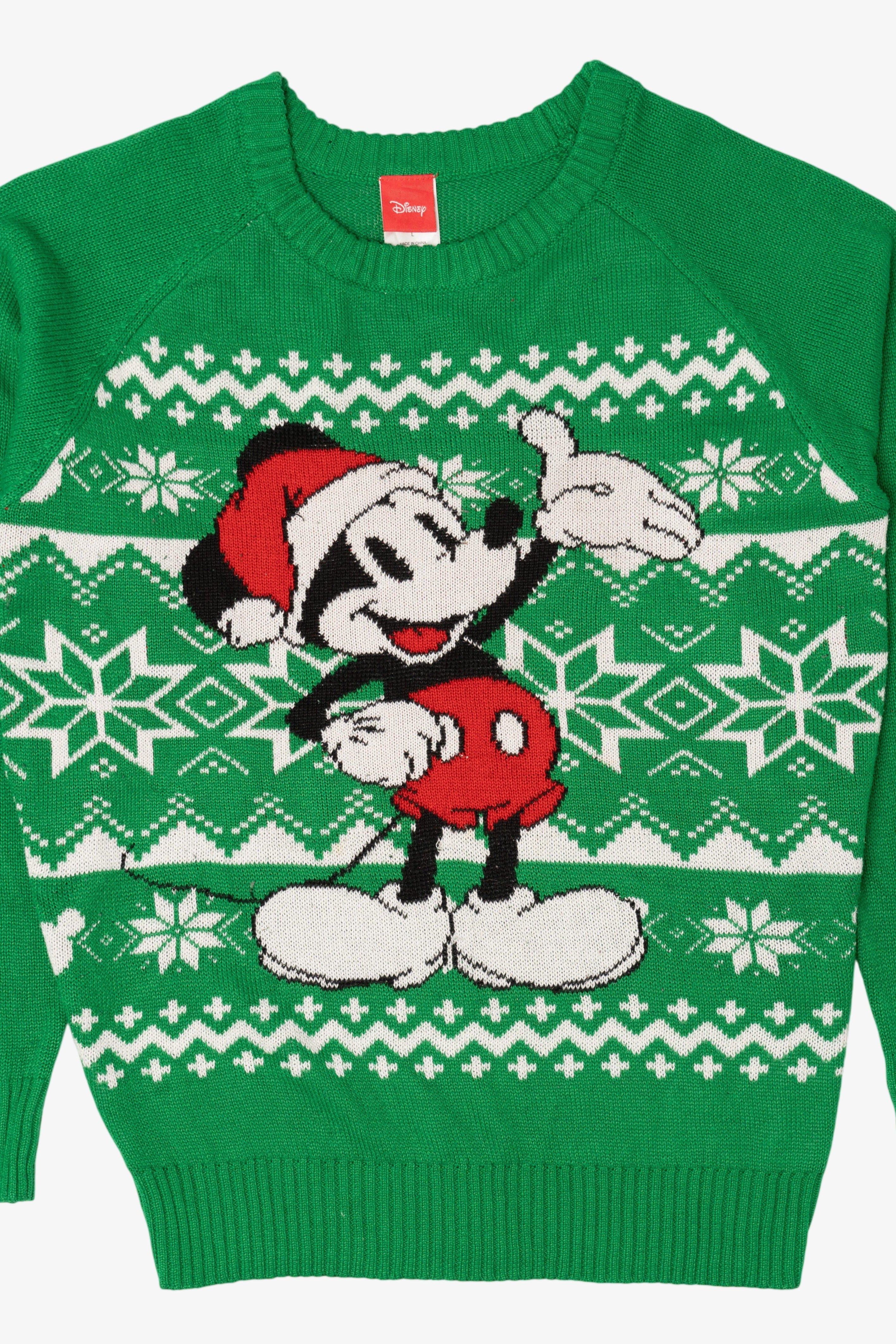 Green Disney Mickey Mouse Ugly Christmas Pullover (2010s)