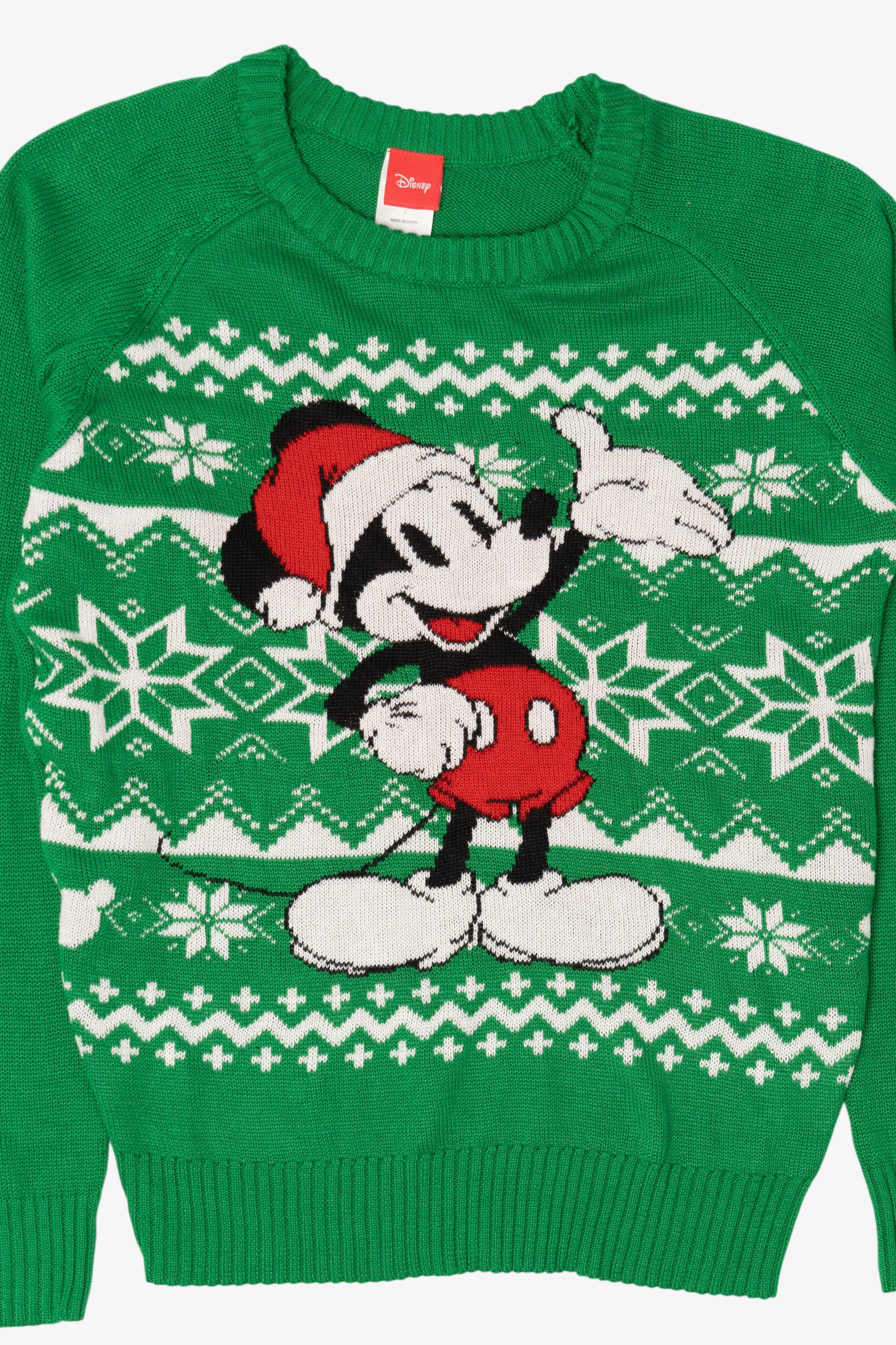 Green Disney Mickey Mouse Ugly Christmas Pullover (2010s)