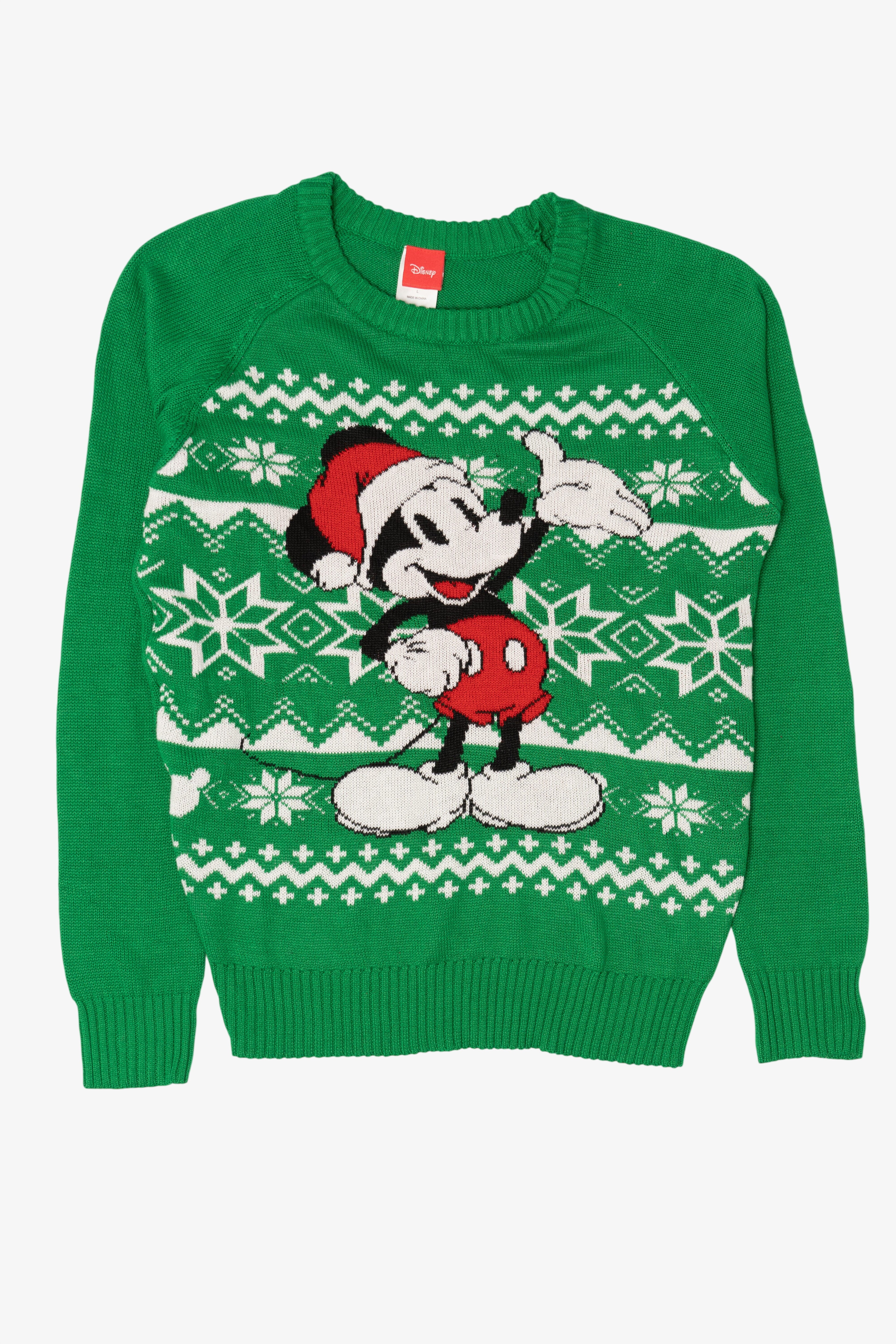 Green Disney Mickey Mouse Ugly Christmas Pullover (2010s)
