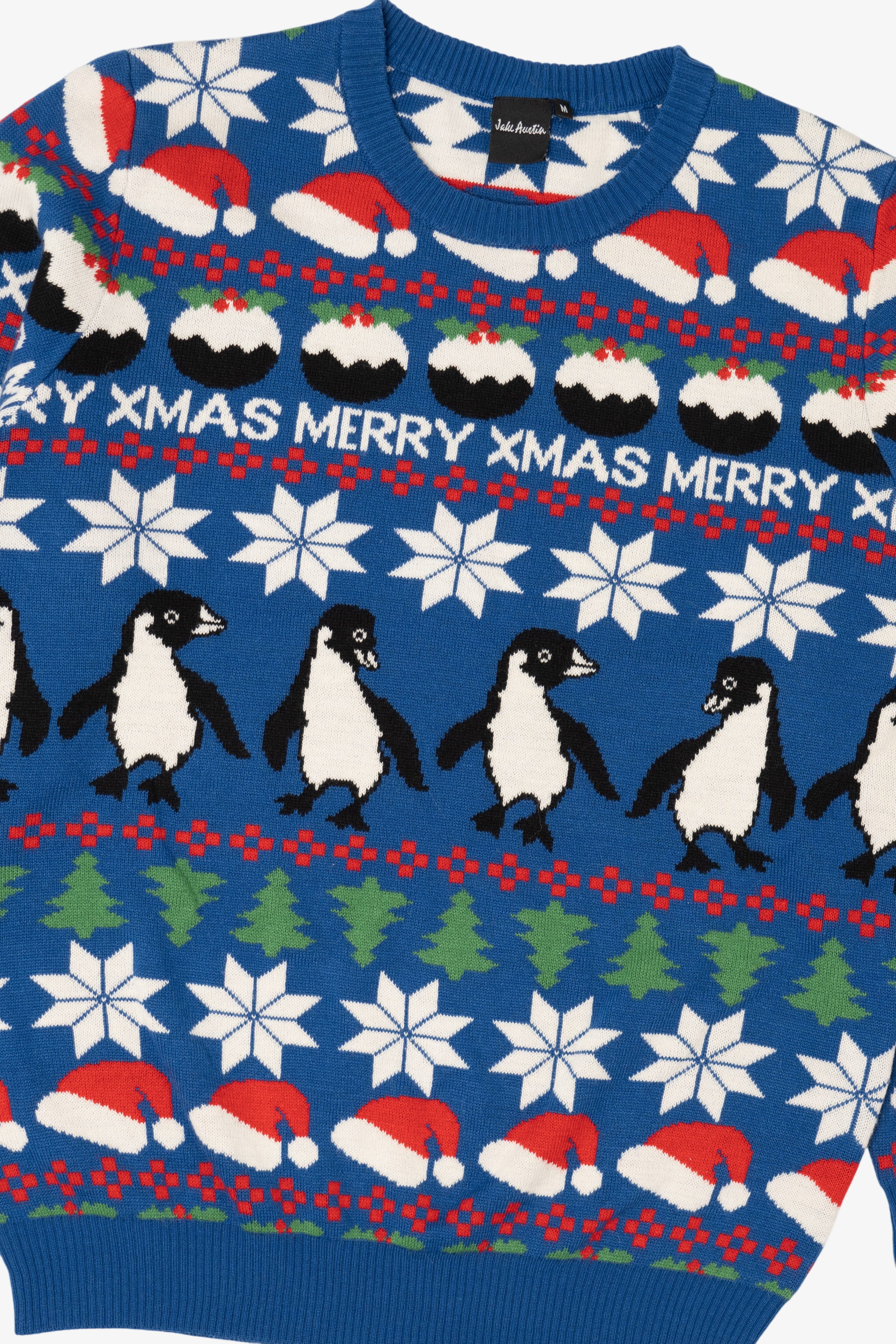 Blue Jake Austin Penguins Ugly Christmas Pullover (2020s)