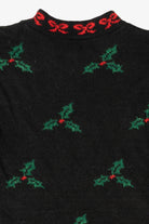 Vintage Black Nutcracker Teddy Bear Wreath Ugly Christmas Pullover (1990s)
