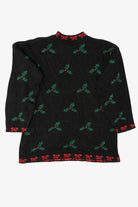 Vintage Black Nutcracker Teddy Bear Wreath Ugly Christmas Pullover (1990s)