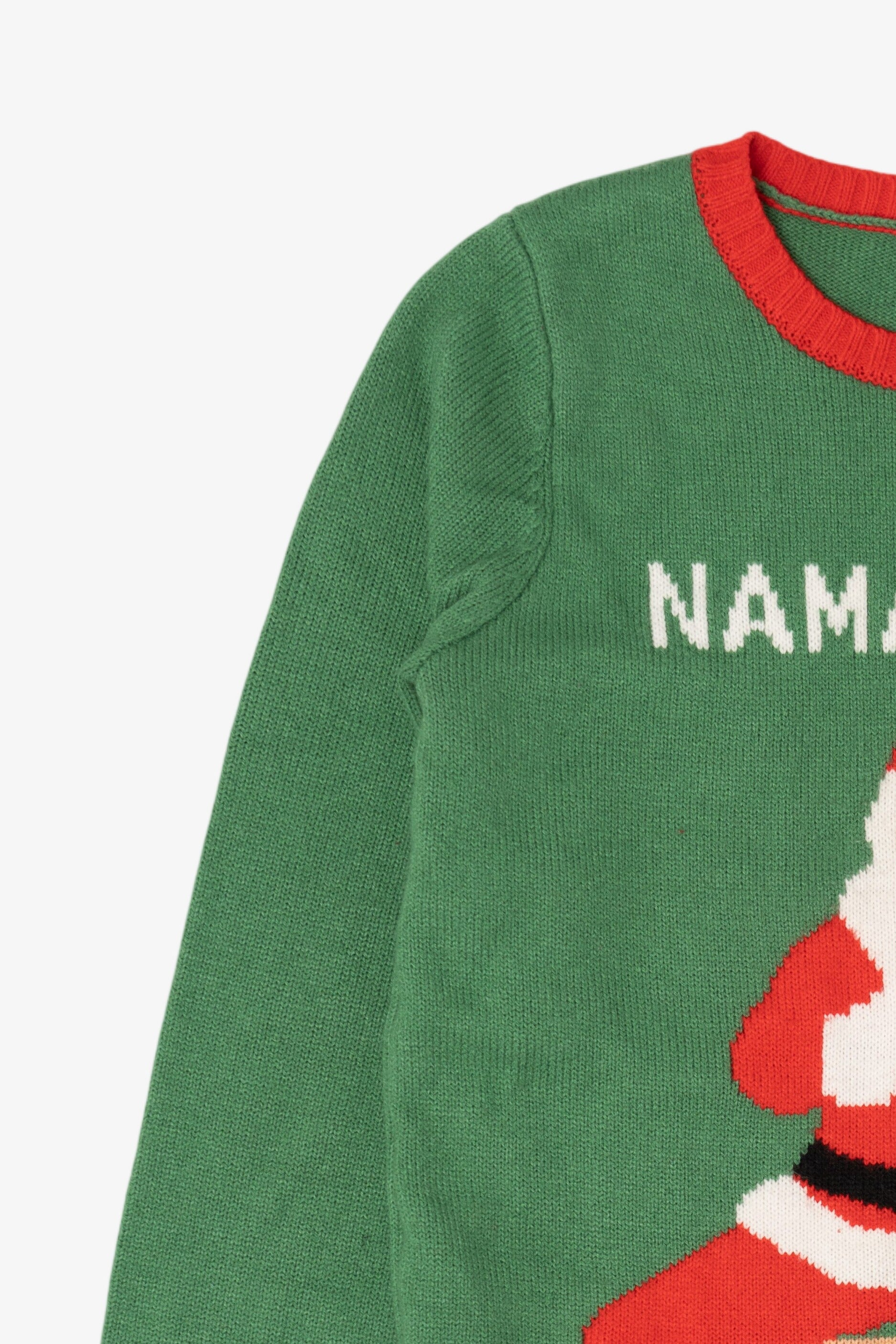 Green Norther Pole Santa "Namasleigh" Ugly Christmas Pullover (2010s)