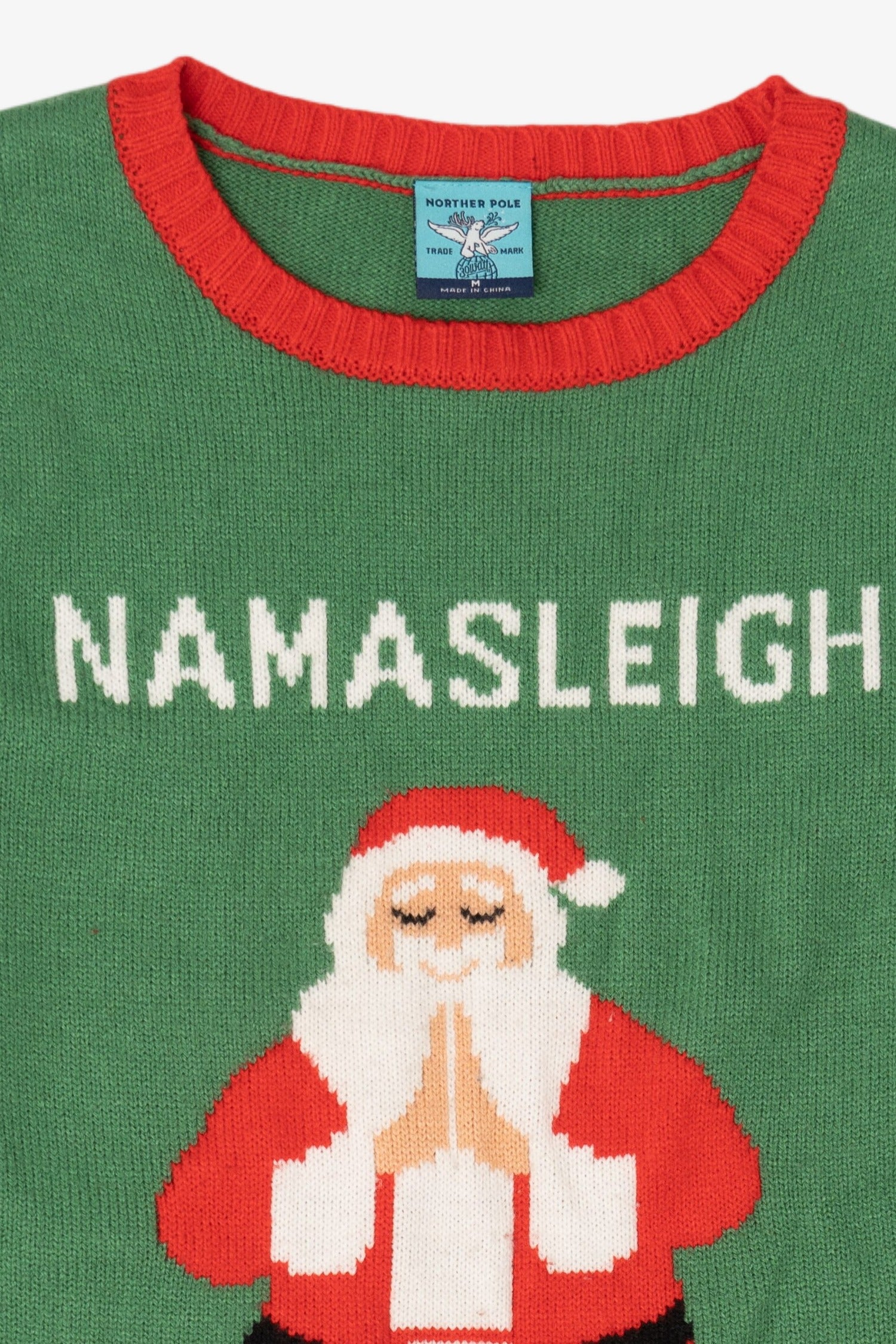 Green Norther Pole Santa "Namasleigh" Ugly Christmas Pullover (2010s)