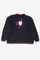 Vintage Navy Blue Christopher & Banks Santa Ugly Christmas Pullover (1990s)
