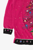Vintage Hot Pink B.P Design Tree Ugly Christmas Pullover (1990s)