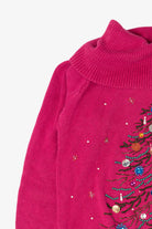 Vintage Hot Pink B.P Design Tree Ugly Christmas Pullover (1990s)