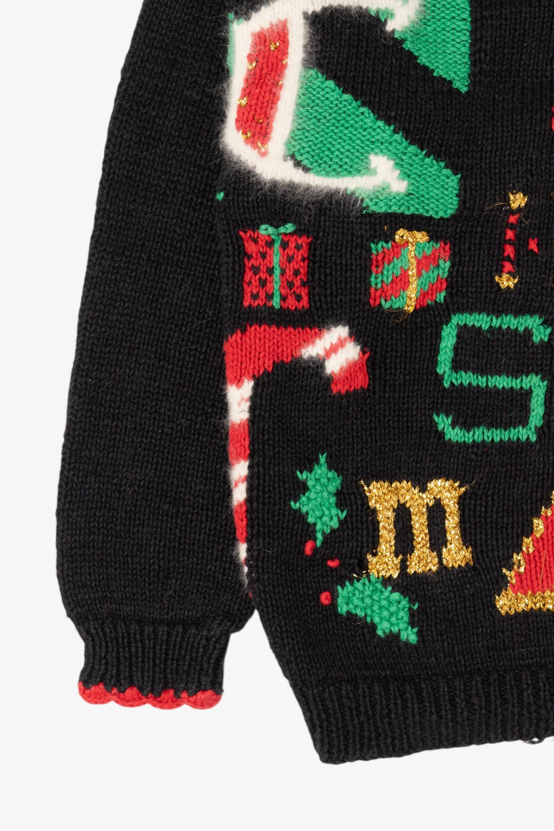 Vintage Black Belle Pointe Ugly Christmas Pullover (1990s)