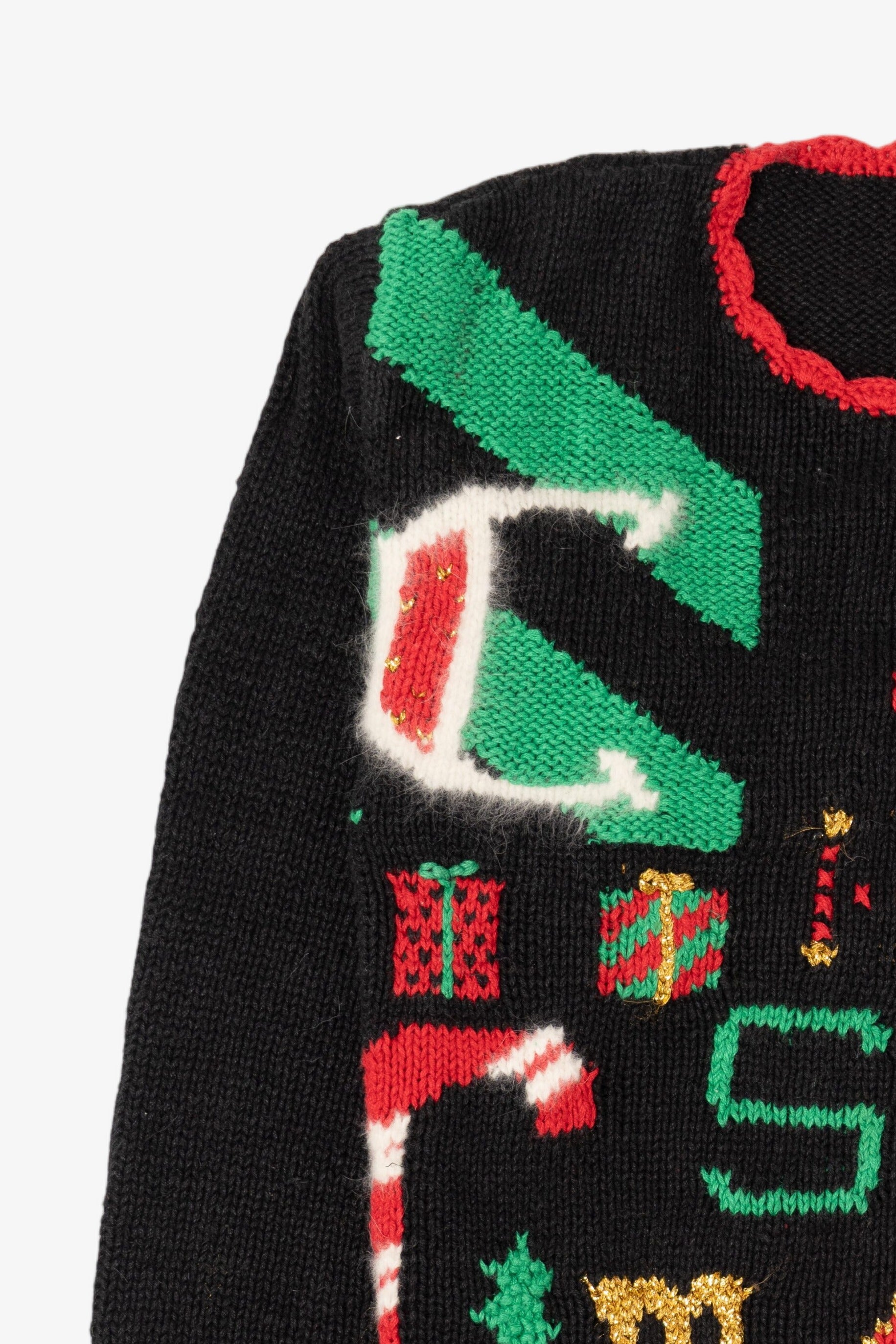 Vintage Black Belle Pointe Ugly Christmas Pullover (1990s)
