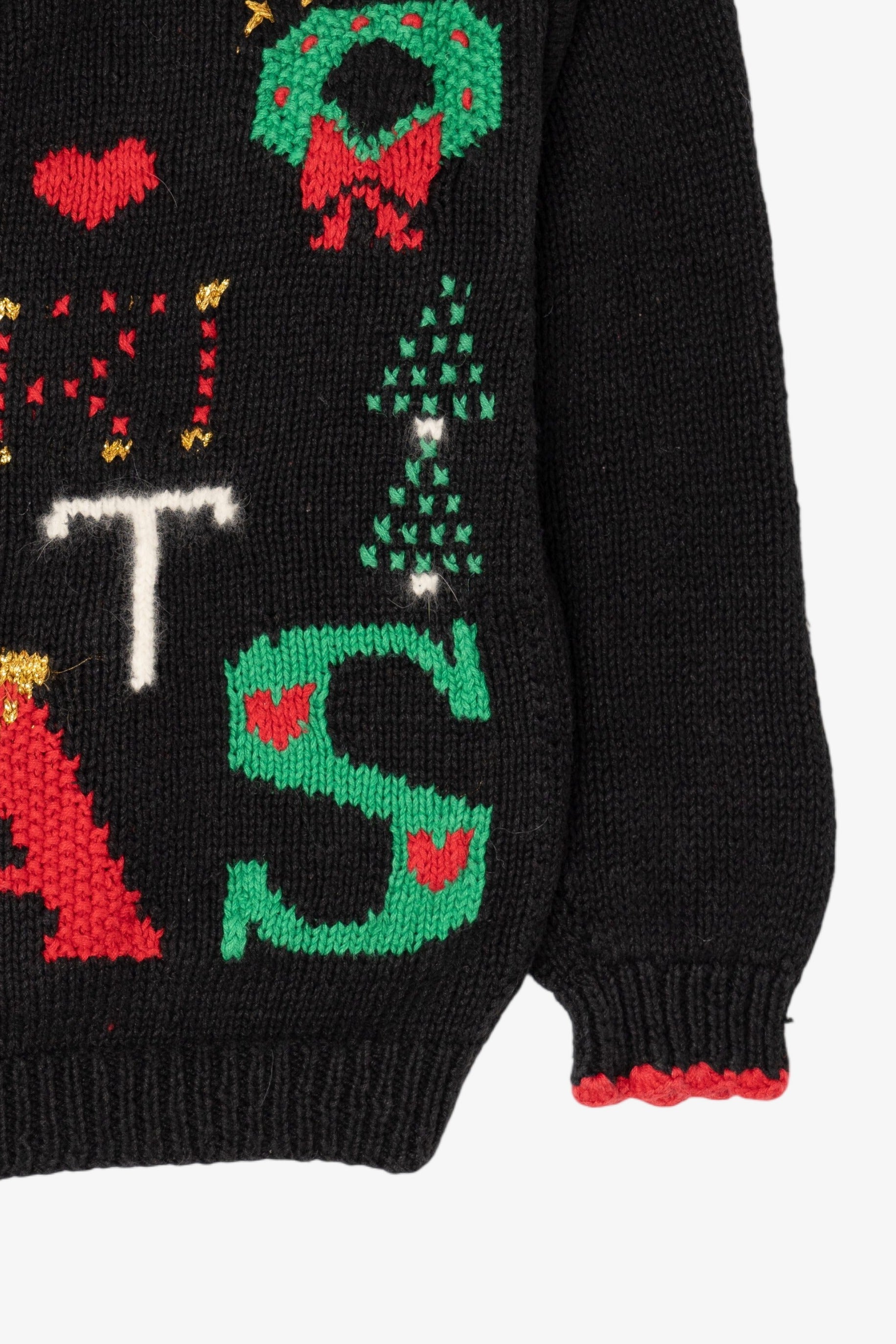 Vintage Black Belle Pointe Ugly Christmas Pullover (1990s)