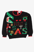 Vintage Black Belle Pointe Ugly Christmas Pullover (1990s)
