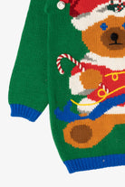 Vintage Green Bravo! Teddy Bear Ugly Christmas Pullover (1990s)
