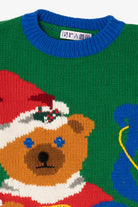 Vintage Green Bravo! Teddy Bear Ugly Christmas Pullover (1990s)