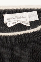Vintage Hand Knit Black Marisa Christina Presents Ugly Christmas Pullover (1990s)