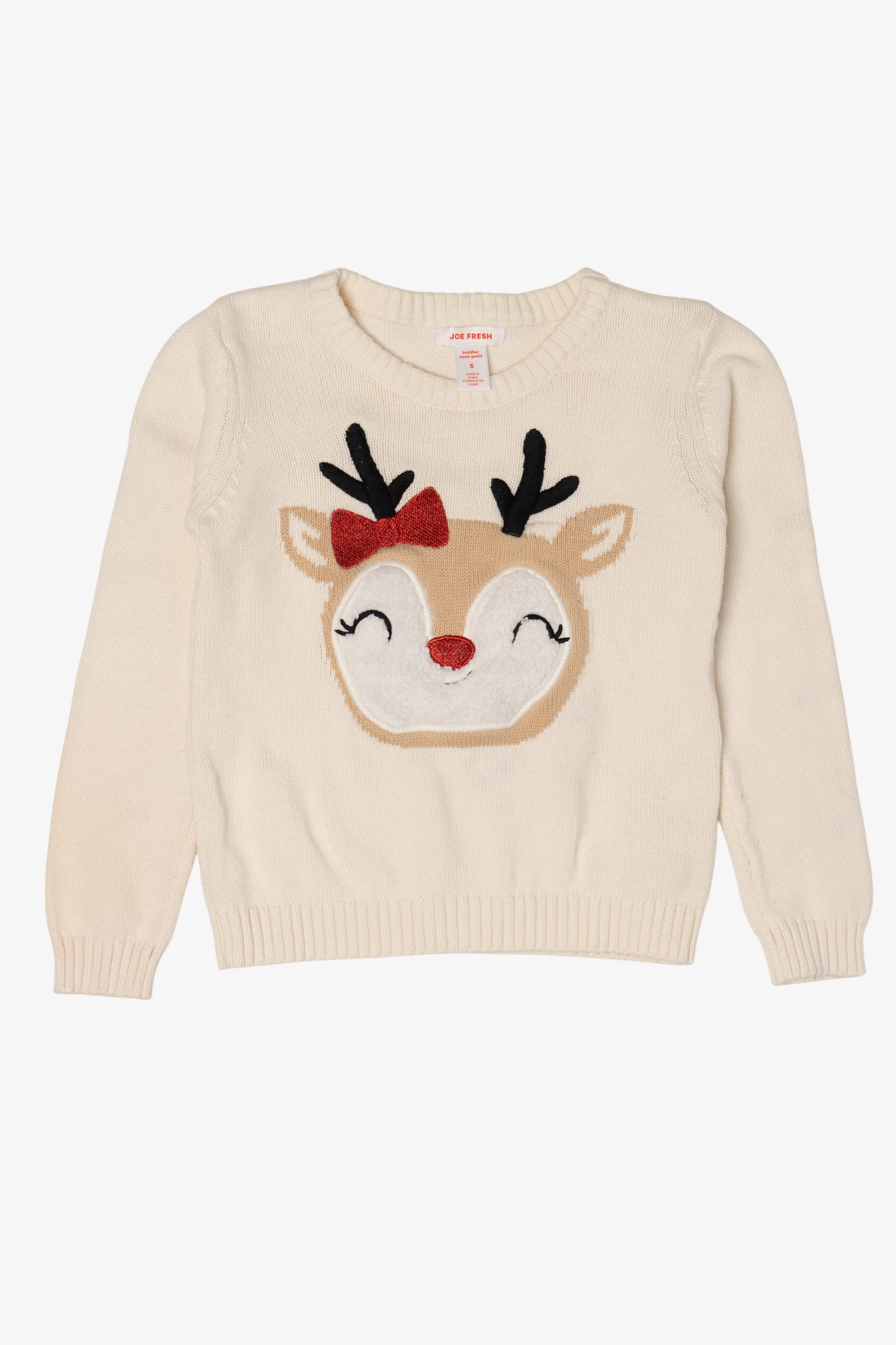 Kids Cute Reindeer Ugly Christmas Pullover (2020s)