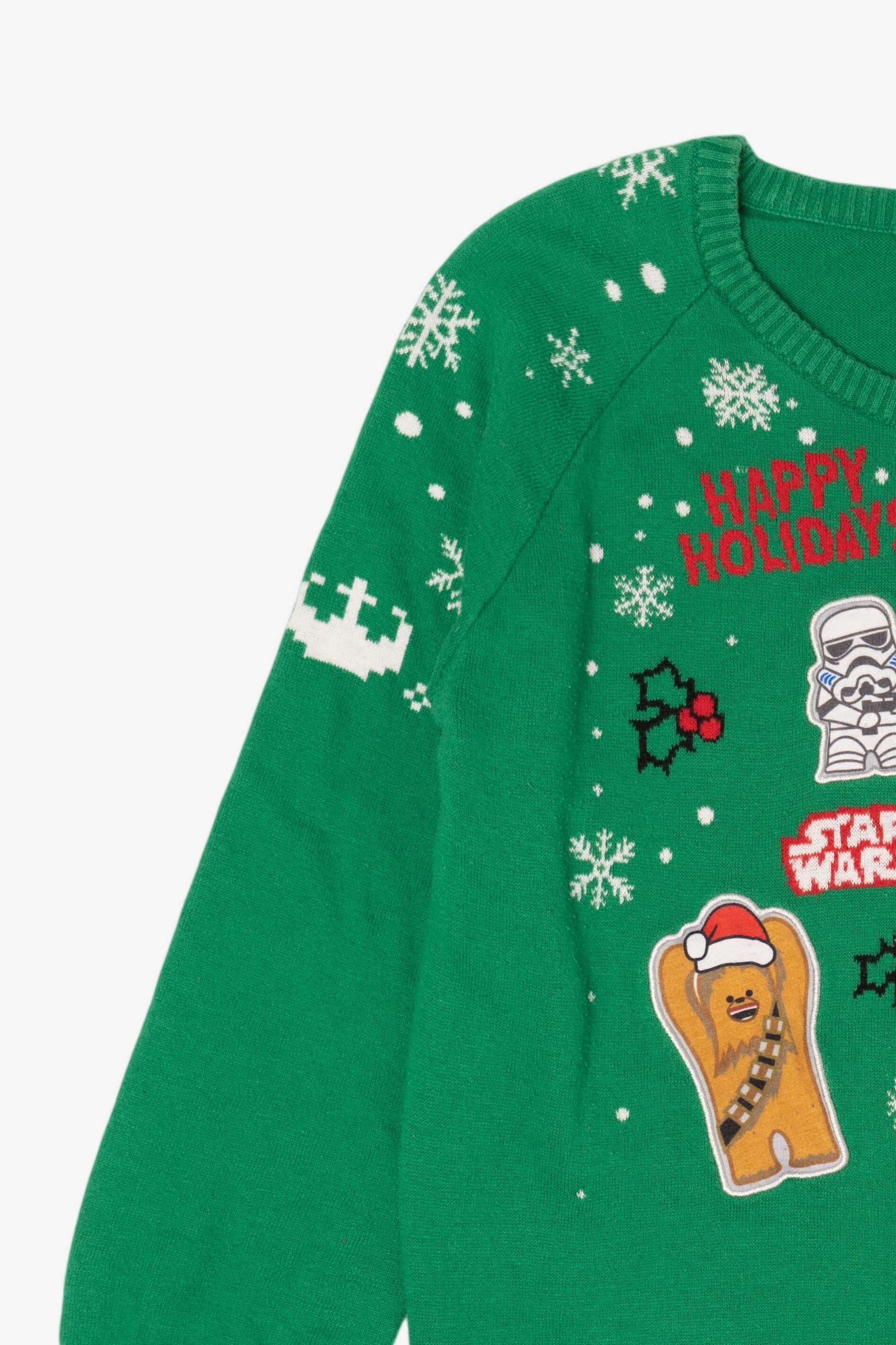 Kids Green Star Wars Ugly Christmas Pullover (2010s)