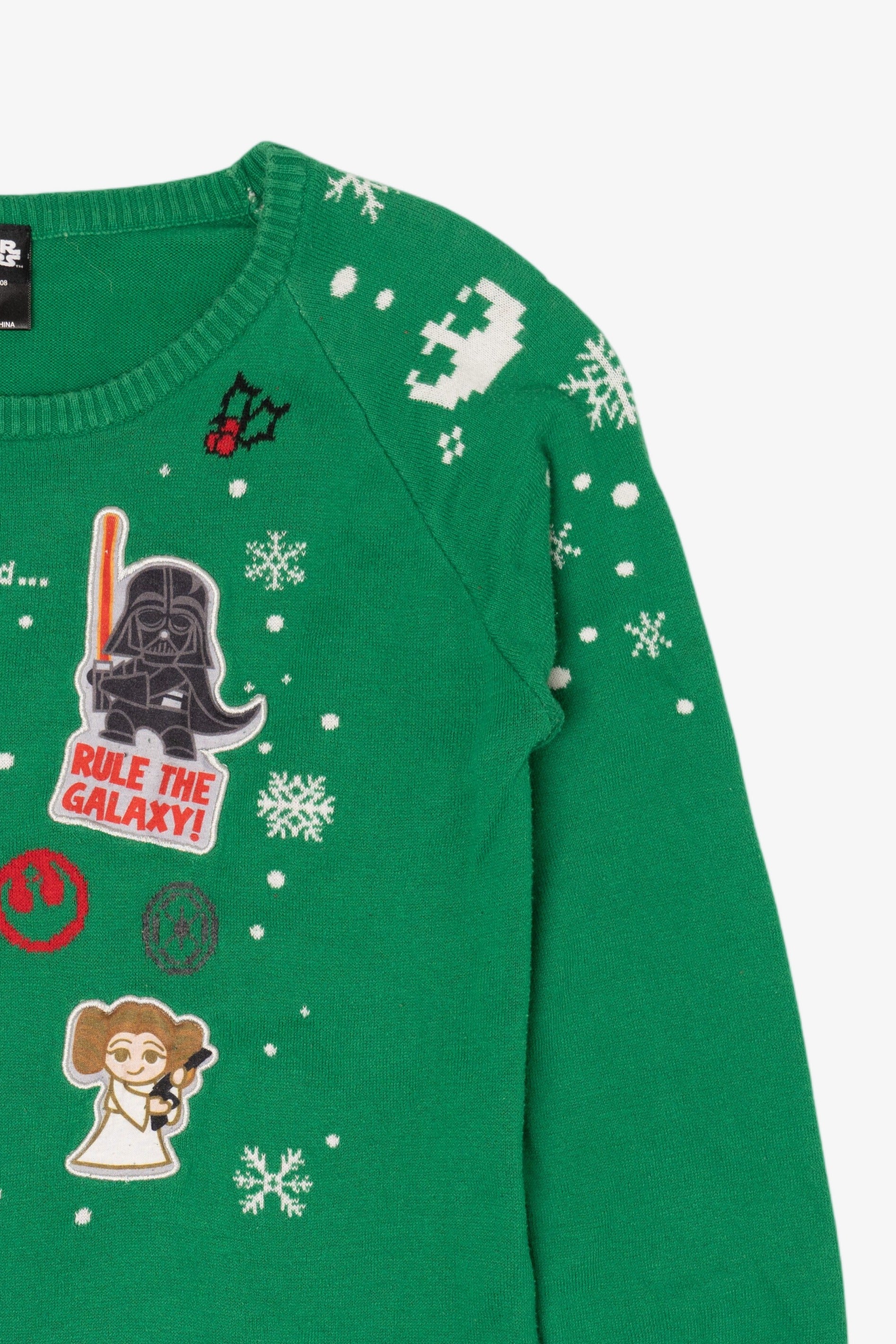 Kids Green Star Wars Ugly Christmas Pullover (2010s)
