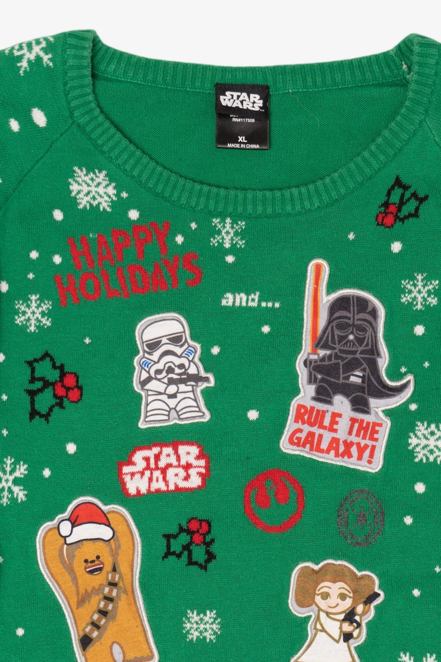 Kids Green Star Wars Ugly Christmas Pullover (2010s)