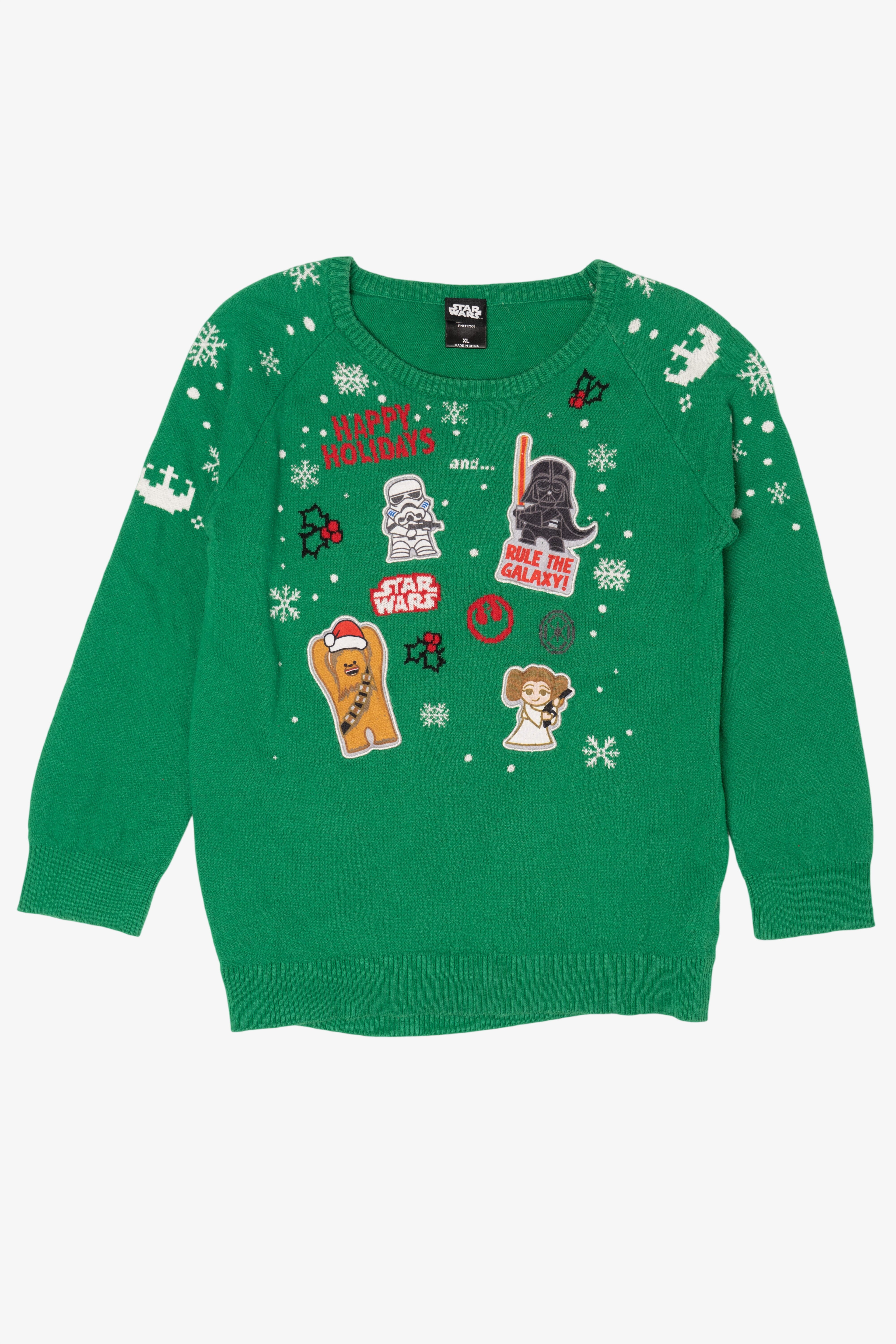 Kids Green Star Wars Ugly Christmas Pullover (2010s)