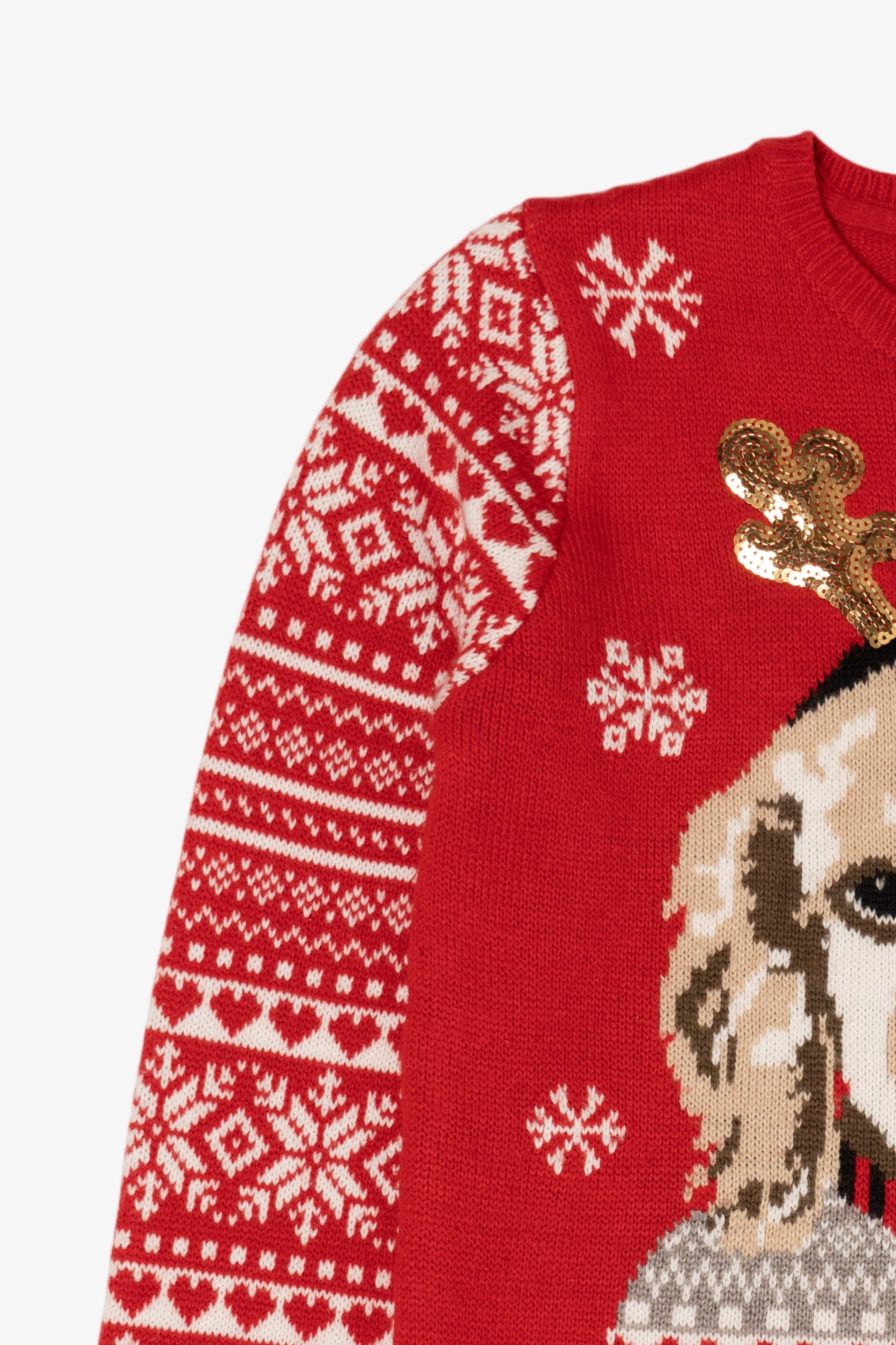 Red Love Christmas Dogs Ugly Pullover (2020s)