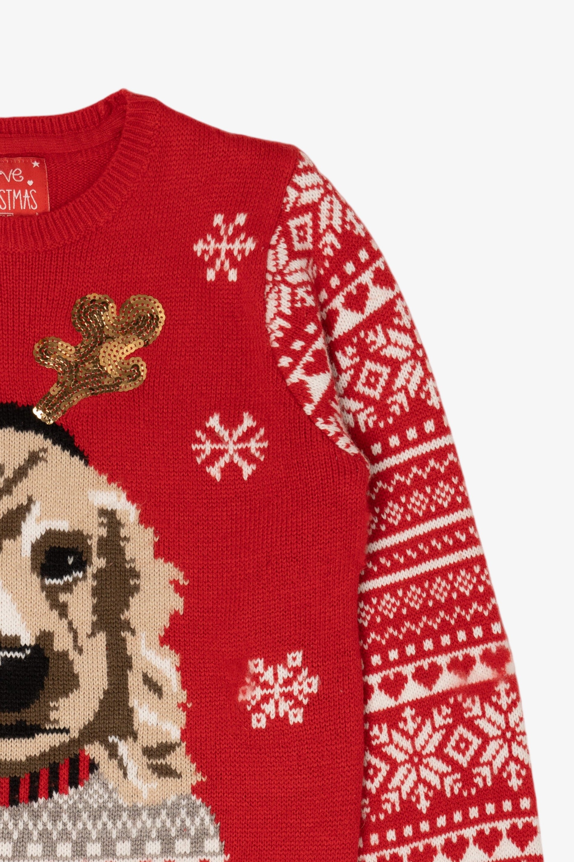Red Love Christmas Dogs Ugly Pullover (2020s)