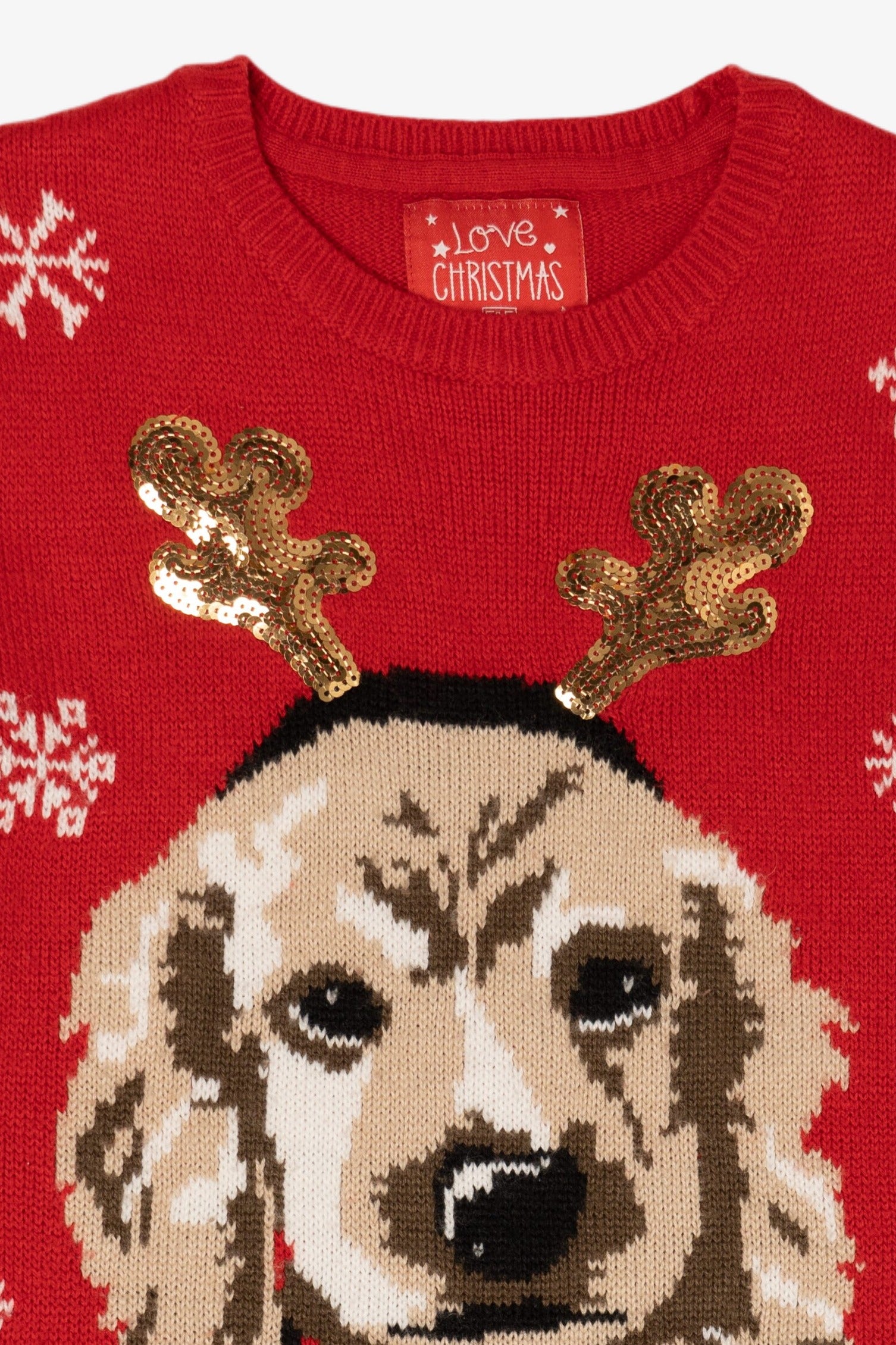 Red Love Christmas Dogs Ugly Pullover (2020s)