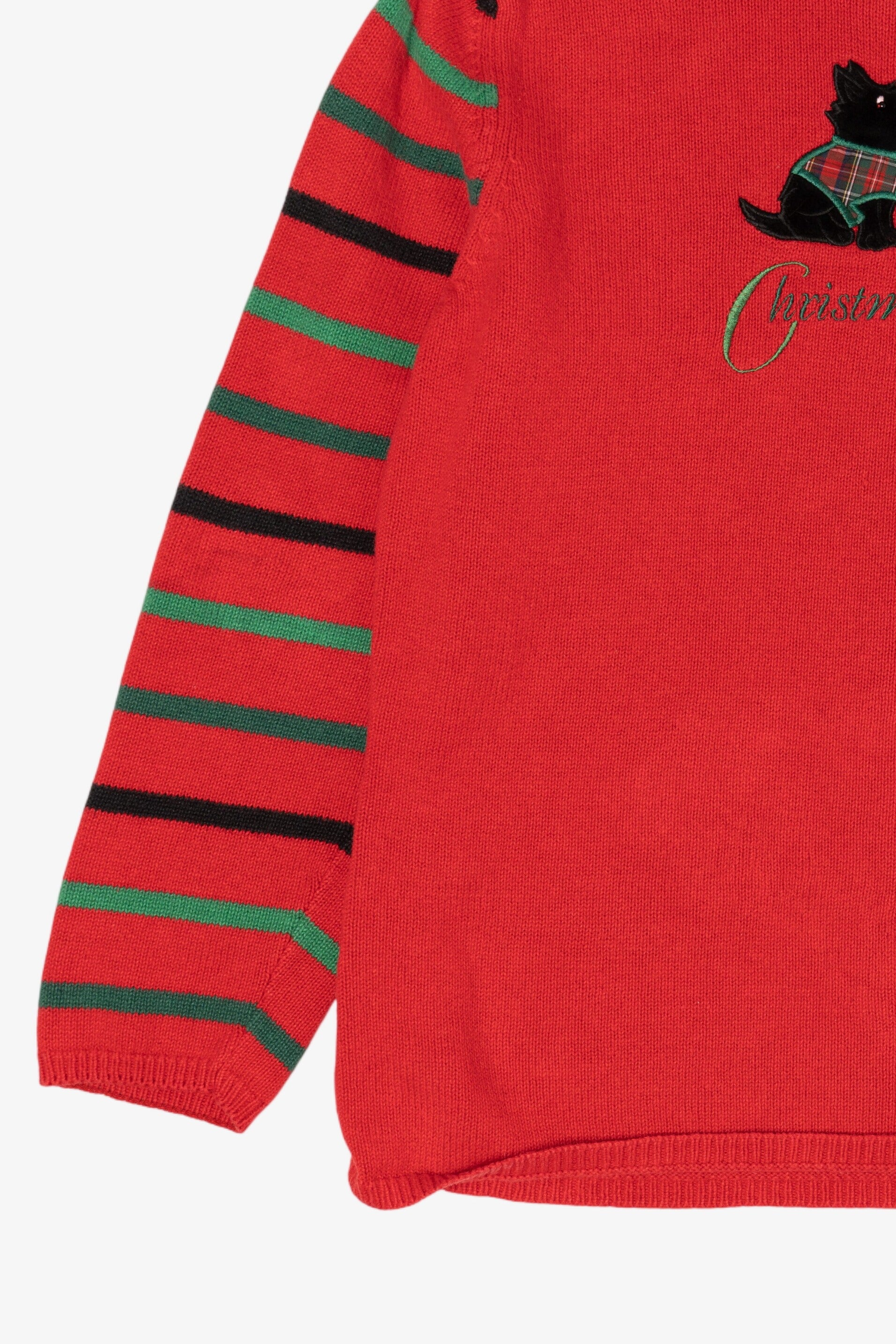 Red Merry & Bright Dogs Ugly Christmas Pullover (2010s)