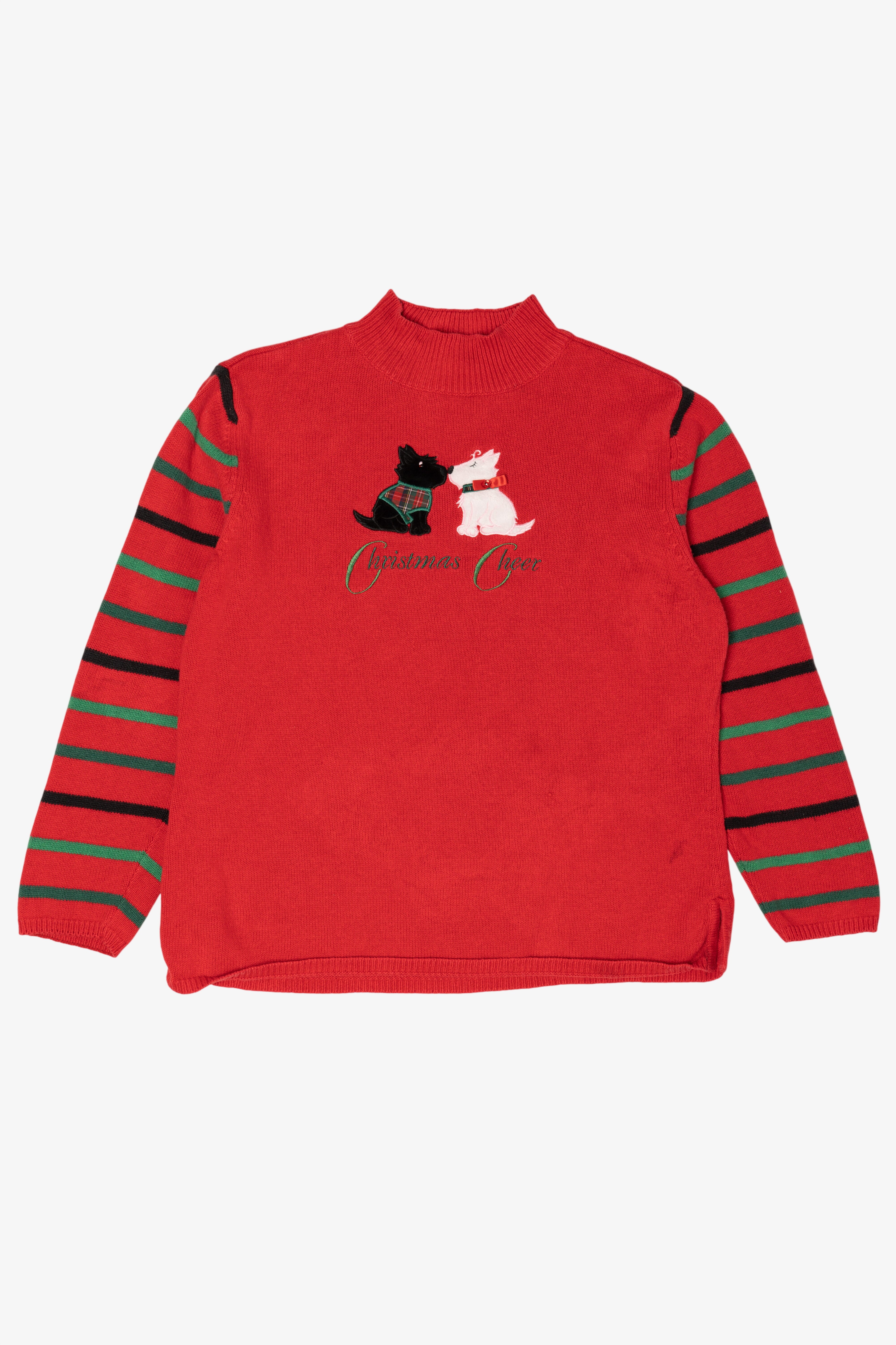 Red Merry & Bright Dogs Ugly Christmas Pullover (2010s)