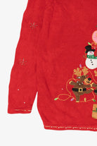Vintage Red Basic Editions Reindeer Ugly Christmas Pullover (2000s)