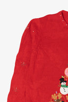 Vintage Red Basic Editions Reindeer Ugly Christmas Pullover (2000s)