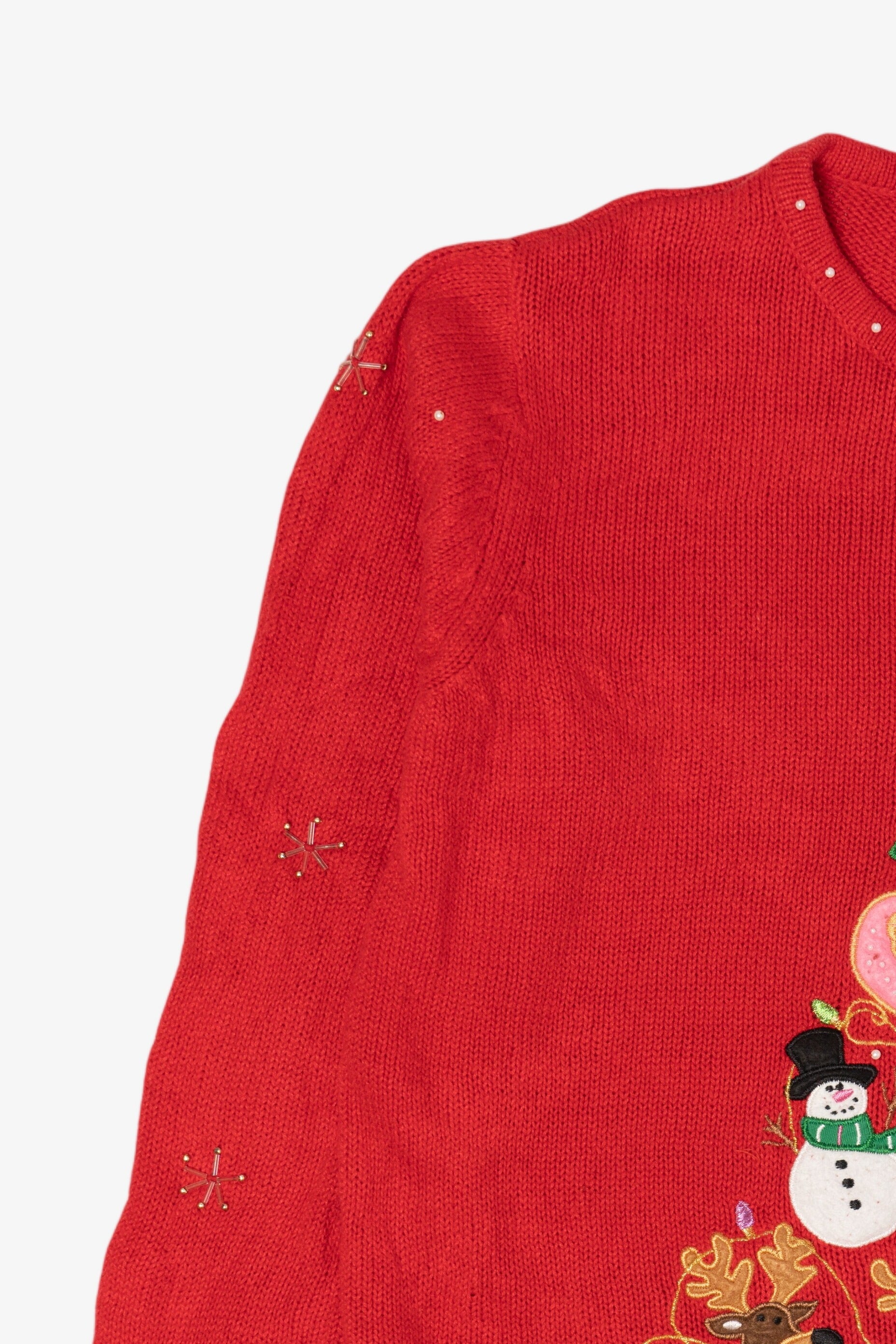 Vintage Red Basic Editions Reindeer Ugly Christmas Pullover (2000s)