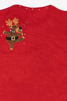 Vintage Red Basic Editions Reindeer Ugly Christmas Pullover (2000s)