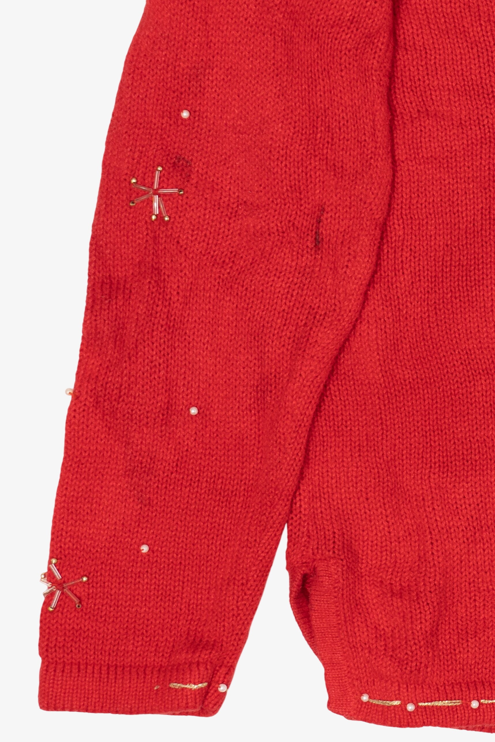 Vintage Red Basic Editions Reindeer Ugly Christmas Pullover (2000s)